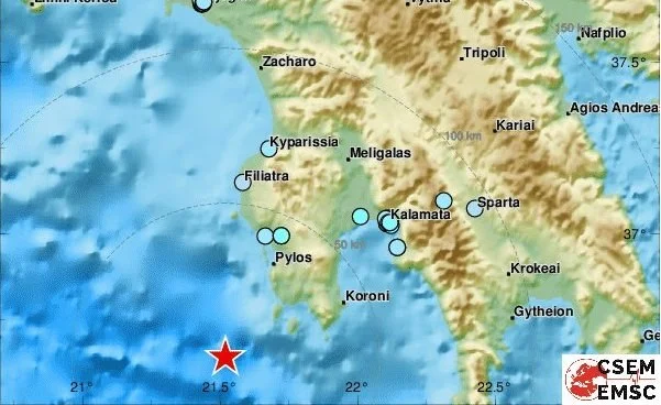 Ισχυρός σεισμός κοντά στην Πύλο
