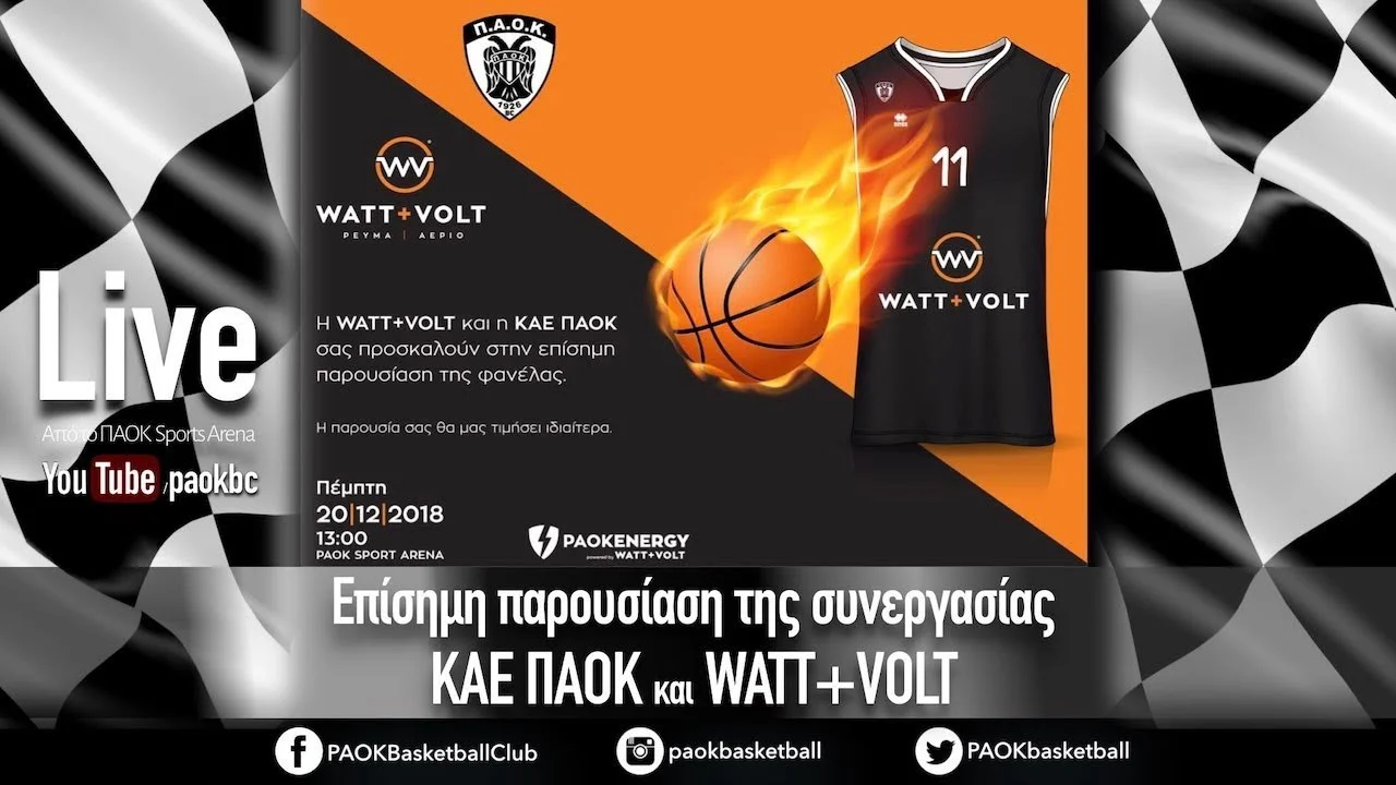 Live streaming: Η παρουσίαση της νέας φανέλας του ΠΑΟΚ