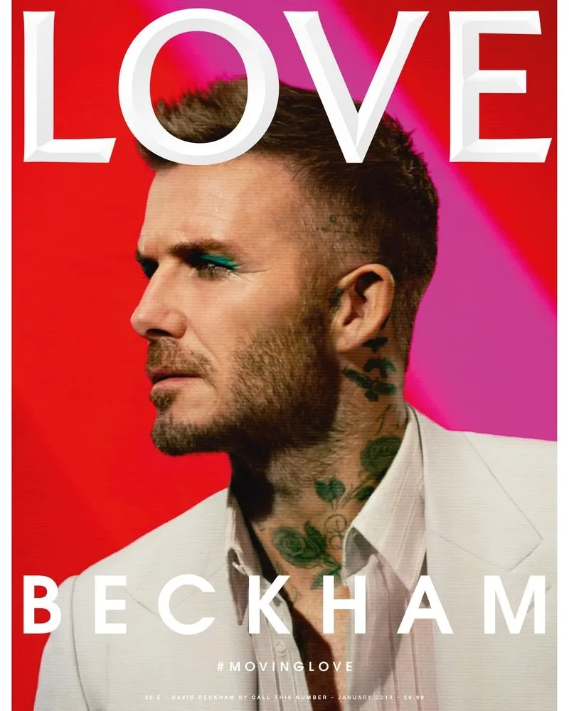 Ο David Beckham με πράσινη σκιά, μαύρο μολύβι και μάσκαρα σε εξώφυλλο! (video)