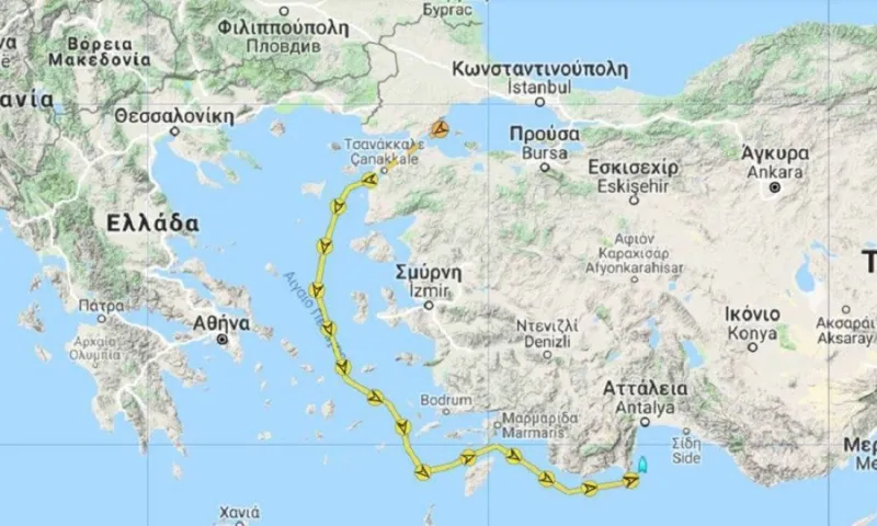 Το «Γιαβούζ» προς το λιμάνι της Αττάλειας