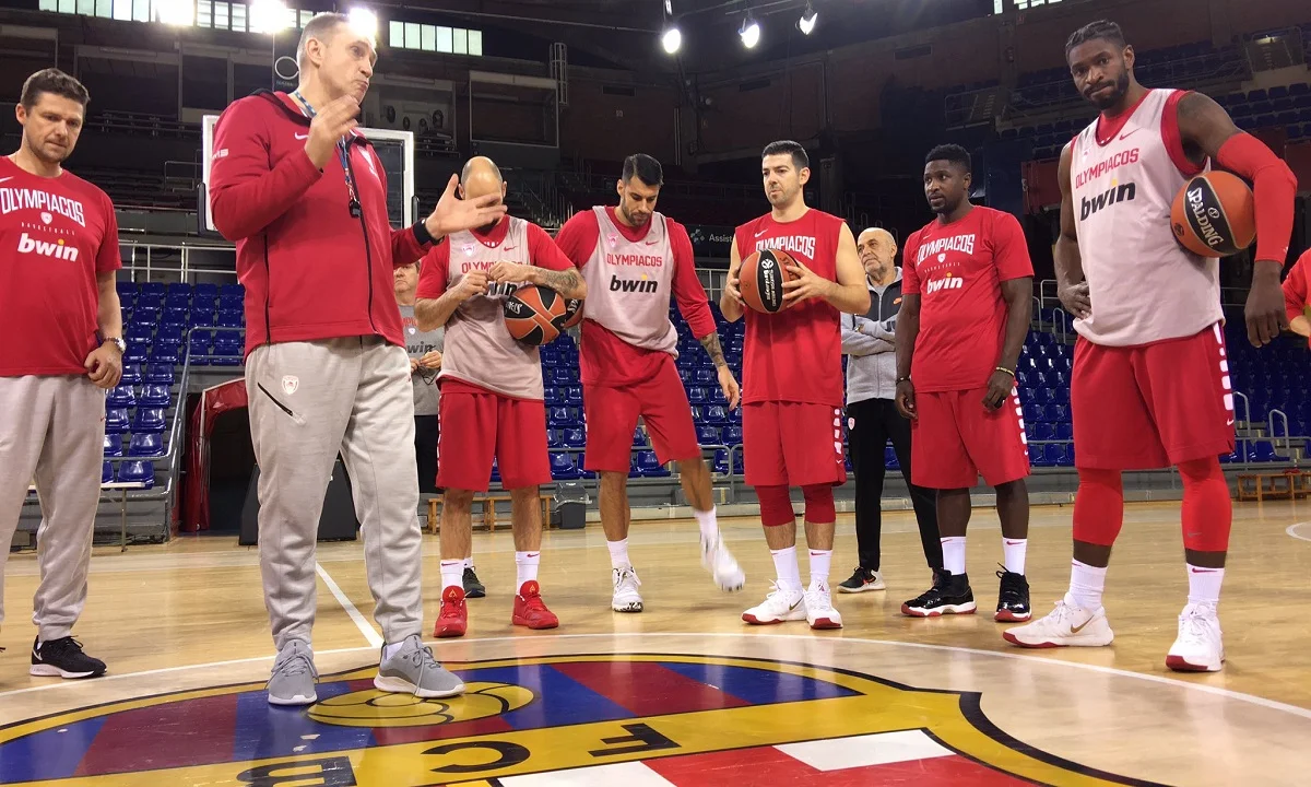 Ολυμπιακός: Η προπόνηση στο «Palau Blaugrana» (pics)