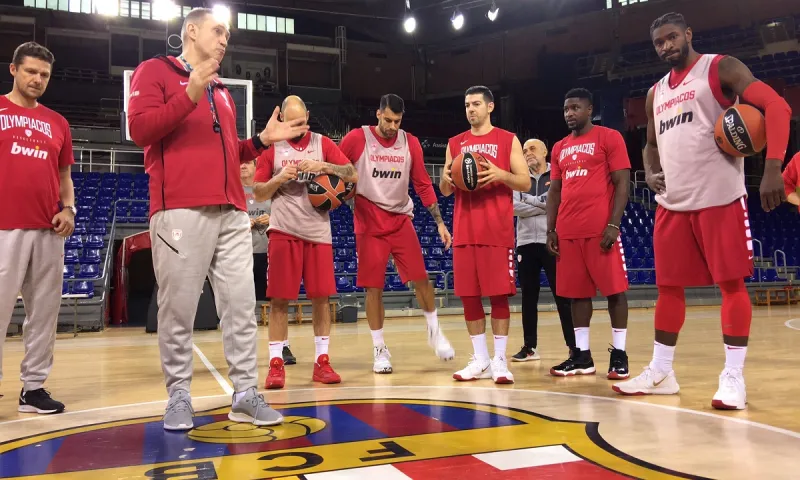 Ολυμπιακός: Η προπόνηση στο «Palau Blaugrana» (pics)