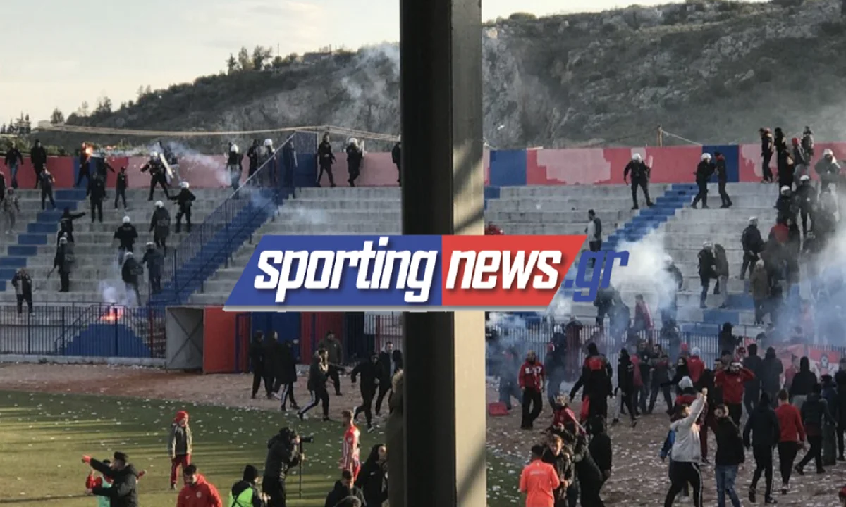 Ολυμπιακός Βόλου - Νίκη Βόλου: Ξύλο στις εξέδρες, πτώση οπαδού από την κερκίδα! (vids)