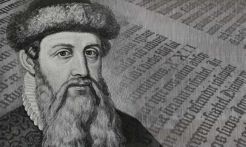 Ο Γουτεμβέργιος, «πατέρας» της τυπογραφίας, τυπώνει το πρώτο βιβλίο