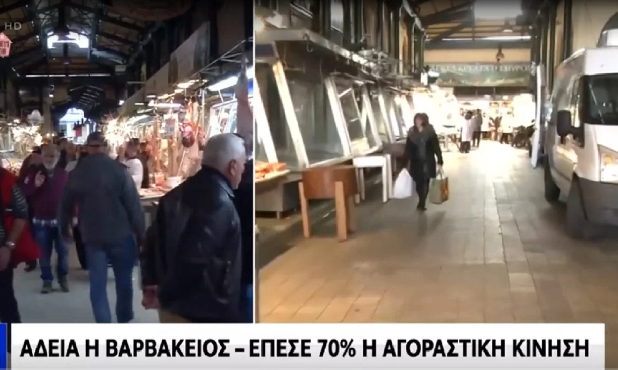 Κορονοϊός - Πάσχα: Άδεια η Βαρβάκειος αγορά –  Πεσμένη κατά 70% η κίνηση (vid)