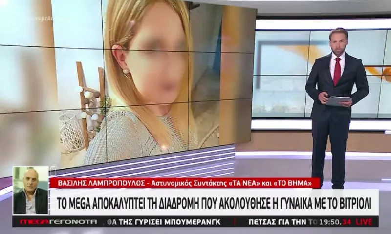 Επίθεση με βιτριόλι - MEGA: Αποκαλύπτει την διαδρομή της δράστιδος (vid)
