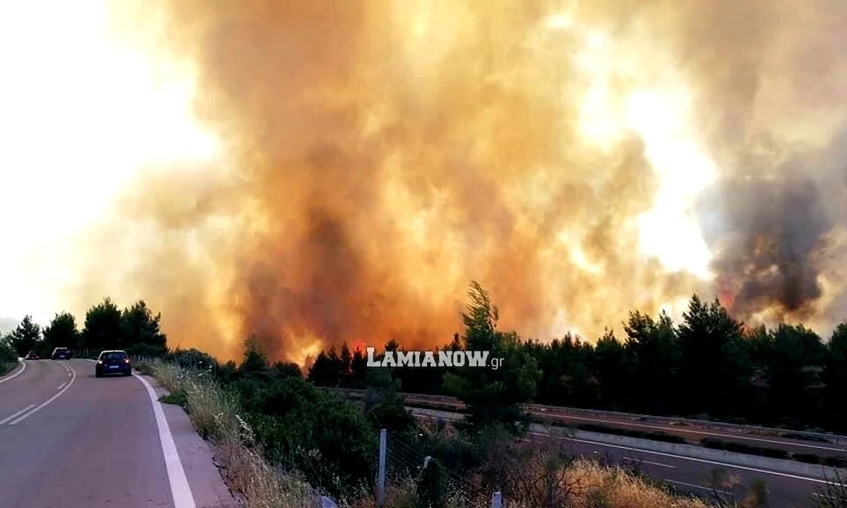 Φωτιά στον Μαρτίνο: Κίνδυνος να περάσει την Εθνική Οδό (pics)