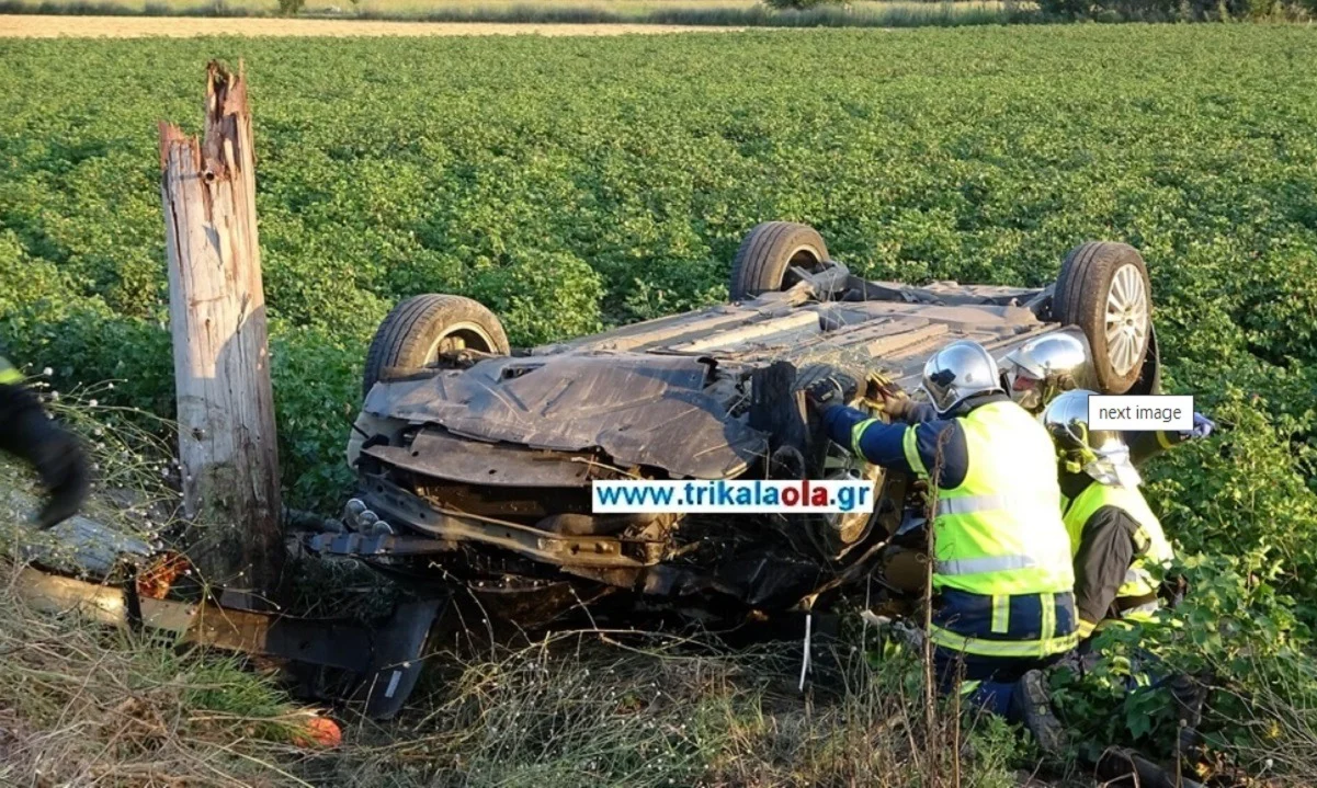 Τρίκαλα: Νεκρός σε τροχαίο 57χρονος – Δέχθηκε πάνω του και χιλιάδες volt από στύλους της ΔΕΗ! (vid+pics)