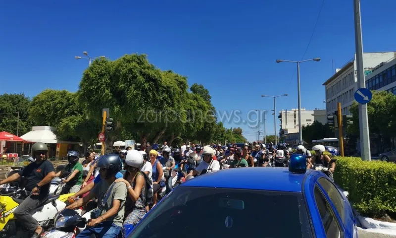 Ξεσηκωμός στα Χανιά με μηχανοκίνητη πορεία - Διαμαρτυρίες κατά των μέτρων για τον κορονοϊό (vid)
