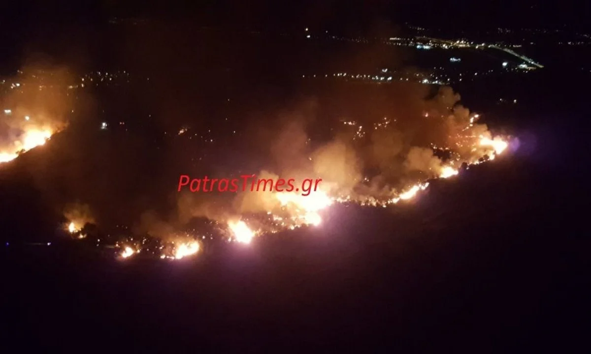 Πάτρα: Μεγάλη πυρκαγιά για δεύτερη φορά στο ίδιο σημείο (vid)