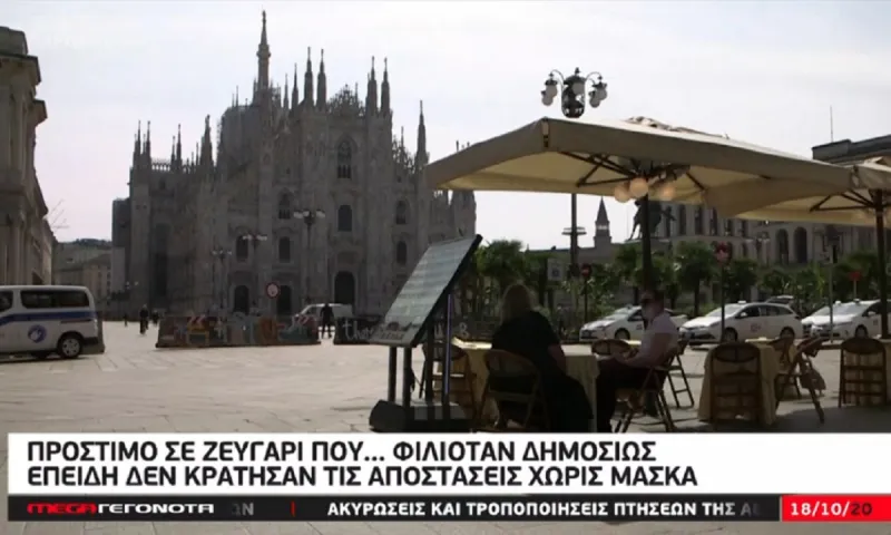 Κορονοϊός: Πρόστιμο σε ζευγάρι που… φιλιόταν δημοσίως - Σε ποια πόλη συνέβη (vid)