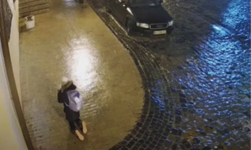 H απεγνωσμένη μάχη γυναίκας να διασχίσει παγωμένο πεζοδρόμιο (vid)