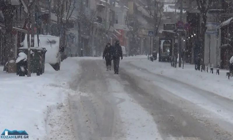Κοζάνη: Μεγάλη ποσότητα χιονιού σκέπασε τα πάντα (vid)