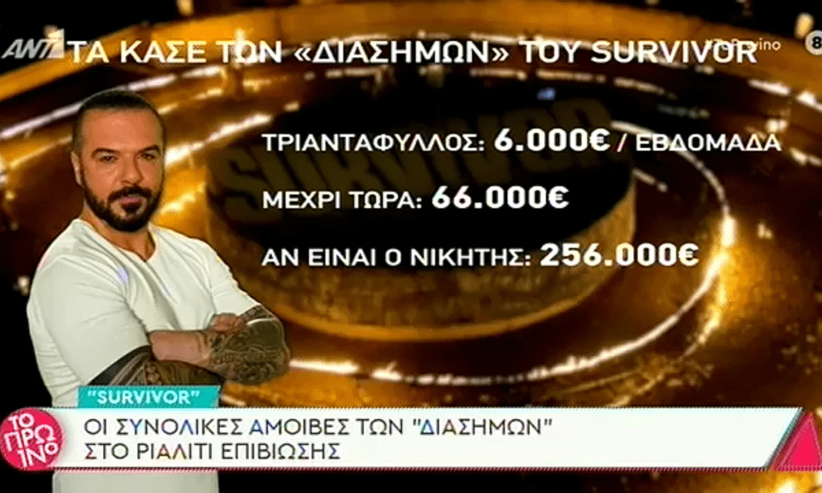 Survivor απολαβές 18/3: Τόσα χρήματα έχουν πάρει τέσσερις ακριβοπληρωμένοι διάσημοι