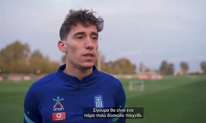 Ο Κώστας Τσιμίκας στον ΟΠΑΠ για την πρεμιέρα της Εθνικής Ομάδας στο Παγκόσμιο Κύπελλο