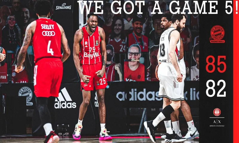 Μπάγερν- Αρμάνι 85-82: Ανατροπή και 2-2 (Vid)
