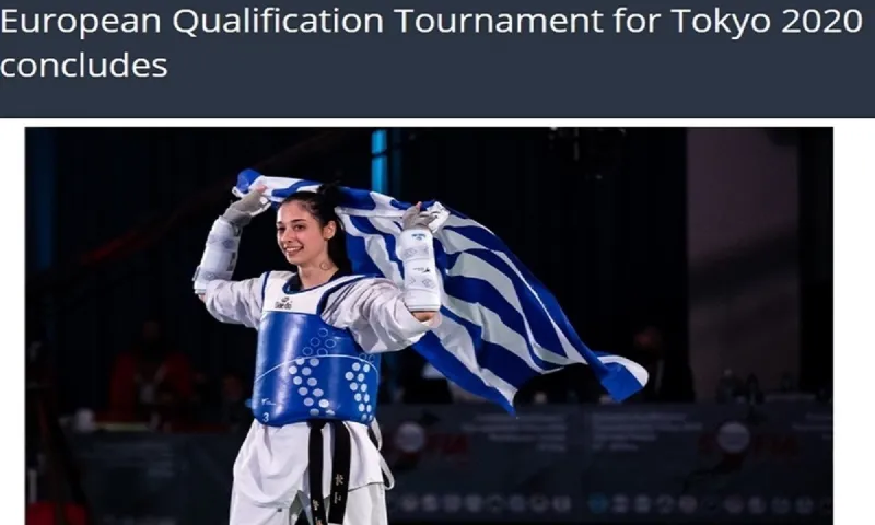 Η φωτογραφία της Τζέλη με την ελληνική σημαία, στο βασικό θέμα της World Taekwondo