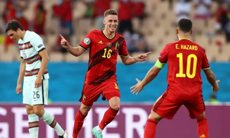 Euro 2020 - Βέλγιο - Πορτογαλία: Η «οβίδα» του Αζάρ για το 1-0 (vid)