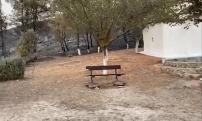 Φωτιά - Άγιος Στέφανος: Όλα στάχτη γύρω από το παρεκκλήσι της Αγίας Τριάδος - Απείραχτος ο ναός!