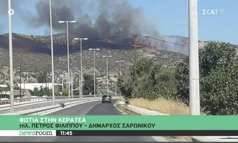 Μεγάλη φωτιά στο Λαύριο: Κάηκαν σπίτια, εκκενώνονται Μαρκάτι, Συντερίνα και Άγιος Κωνσταντίνος! (vid)