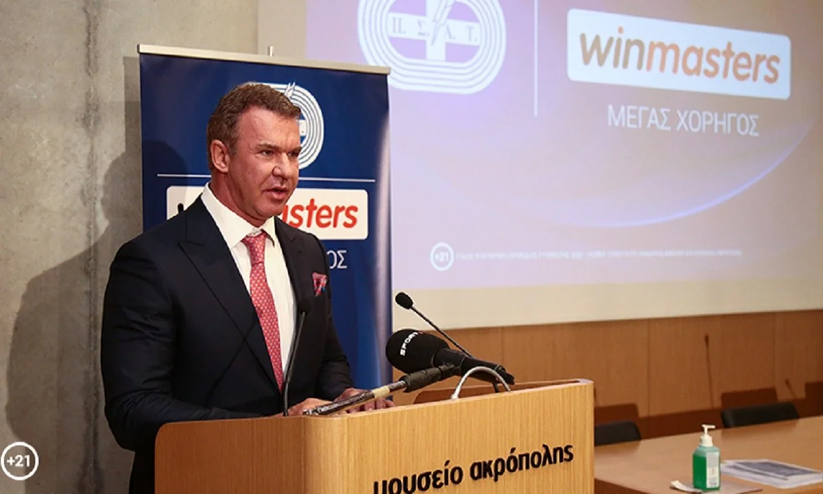 Θωμάς Τζόκας, διευθύνων σύμβουλος της winmasters, μιλάει στο πλαίσιο των βραβείων του ΠΣΑΤ