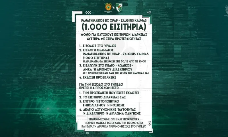 Παναθηναϊκός: Χίλια άτομα κάτοχοι διαρκείας με σειρά προτεραιότητας