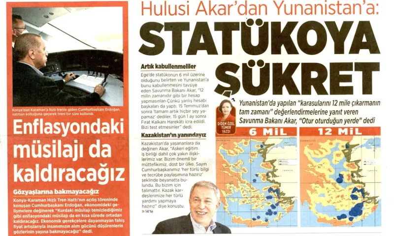 Τουρκία - Παραλήρημα του Τύπου για Οινούσσες και Αγαθονήσι: «Αν απλώσουμε το χέρι μας θα τα αγγίξουμε»