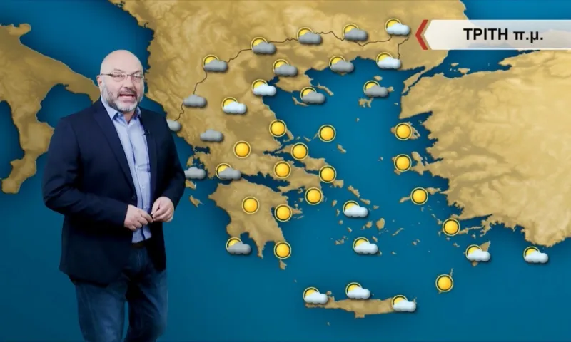 Αρναούτογλου καιρός: Μαλακός καιρός με αρκετή συννεφιά για την Τρίτη (15/2)