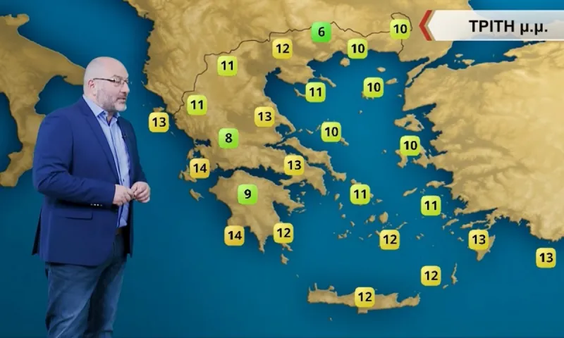 Αρναούτογλου καιρός: Παροδική βελτίωση με ηλιοφάνεια και μικρή άνοδο της θερμοκρασίας την Τρίτη (15/3)