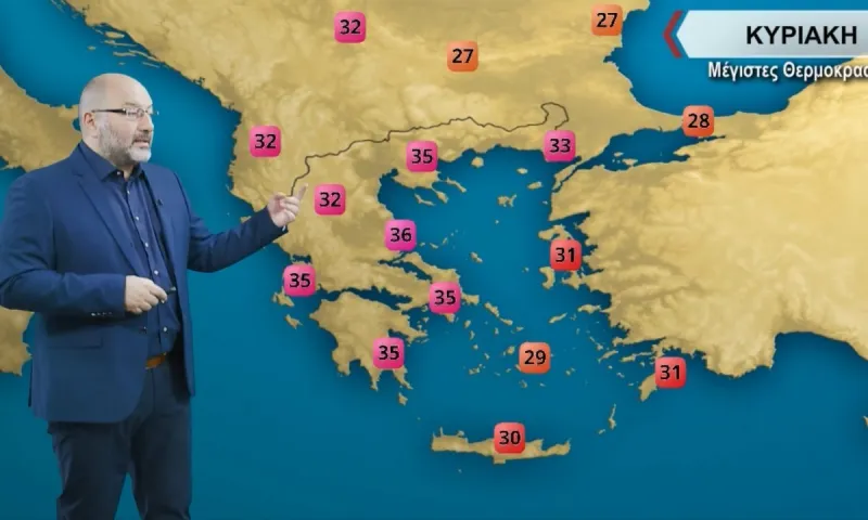 Αρναούτογλου καιρός: Υψηλές θερμοκρασίες στα ηπειρωτικά μέχρι 36 βαθμούς την Κυριακή (5/6)