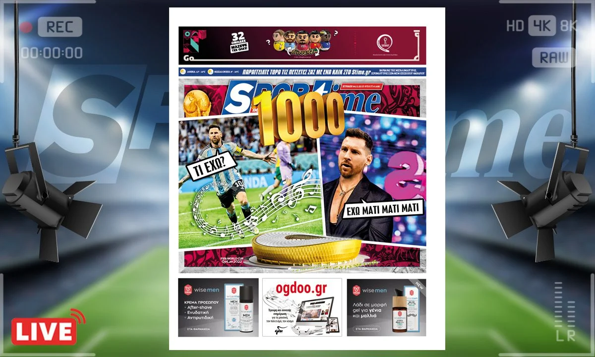Το e-Sportime (4/12) της Κυριακής είναι αφιερωμένο στον μαέστρο και ηγέτη της Αργεντινής, Λιονέλ Μέσι