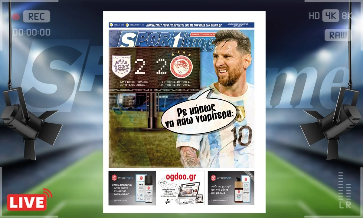 Το e-Sportime (22/12) της Πέμπτης είναι αφιερωμένο στο 2-2 του Ολυμπιακού με τον ΠΑΣ και τον Μέσι