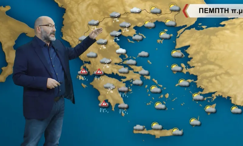 Καιρός: Ο Αρναούτογλου προειδοποιεί για έντονα φαινόμενα την Πέμπτη - Πέφτει και η θερμοκρασία