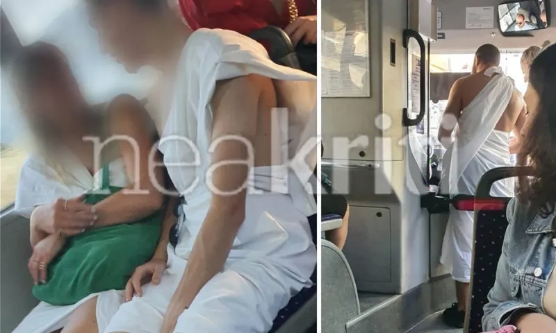 Κρήτη: Απίστευτο - Τουρίστες μπήκαν ντυμένοι Αρχαίοι Έλληνες σε λεωφορείο και έγιναν viral!