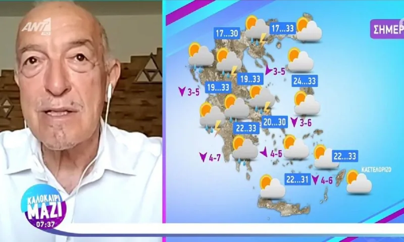 Αλλάζει ο καιρός την Τετάρτη (16/8), «μίνι καύσωνας ενόψει»! - Η πρόγνωση που δίνει ο Τάσος Αρνιακός (vid)