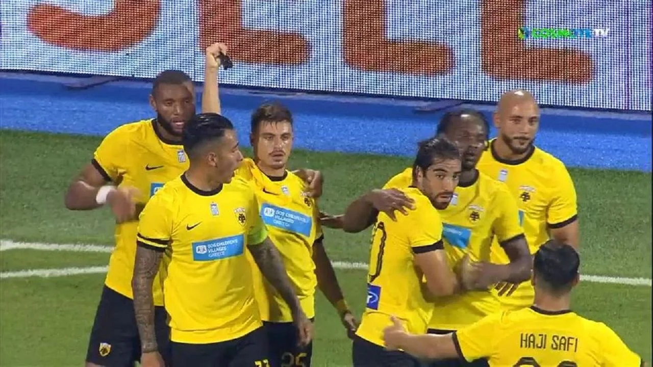 Το φοβερό γκολ του Γαλανανόπουλου για το 2-1 της ΑΕΚ επί τη Ντιναμό Ζάγκρεμπ και ο πανηγυρισμός για τον Μιχάλη. Δείτε το βίντεο.