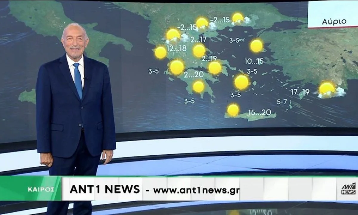 Καλός θα είναι ο καιρός τη Δευτέρα (20/11) σύμφωνα με την πρόγνωση που δίνει ο μετεωρολόγος του ΑΝΤ1, Τάσος Αρνιακός.