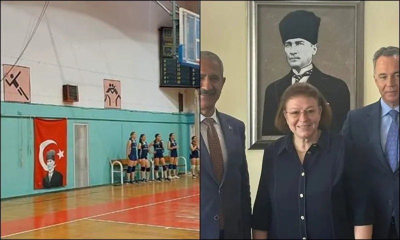 ΝΤΡΟΠΗ: Έστησαν σημαία του Κεμάλ σε αγώνα βόλεϊ στη Χίο! – Αφού και η Μενδώνη πόζαρε με πορτραίτο του σφαγέα, τι να περιμένεις;