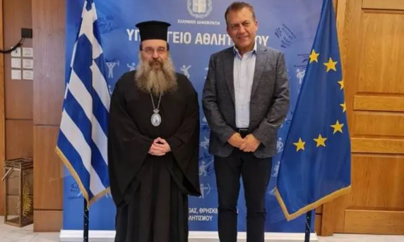 Η Εκκλησία ασχολείται ποιμαντικά με τον Αθλητισμό - Ο Σεβ. Μητροπολίτης Χίου κ. Μάρκος στον Αν. Υπουργό Αθλητισμού