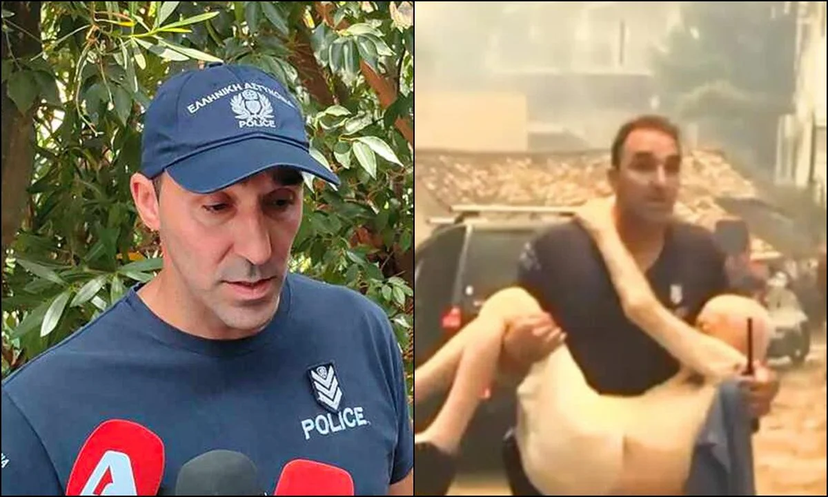«Τον σήκωσα στην αγκαλιά μου, με κρατούσε σφιχτά ο άνθρωπος, είχε φοβηθεί γιατί φώναζε και δεν τον άκουγε κανένας», είπε ο αστυνομικός.