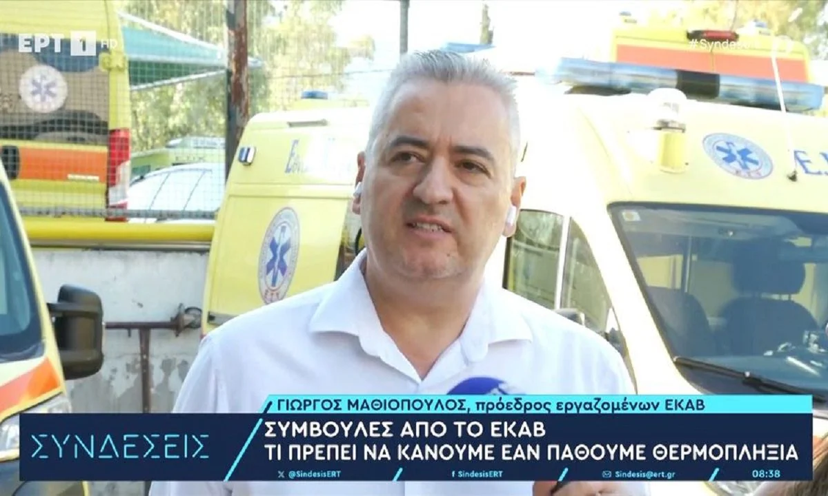 Θερμοπληξία: Ποια τα συμπτώματα και πώς την αντιμετωπίζουμε. Ειδικός του ΕΚΑΒ μας δίνει συμβουλές για το πώς να αντιμετωπίζουμε τον καύσωνα.