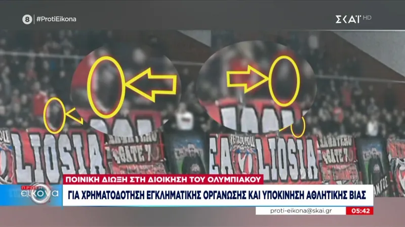 Καθημερινές αναφορές στον ΣΚΑΪ στην ποινική δίωξη των στελεχών του Ολυμπιακού