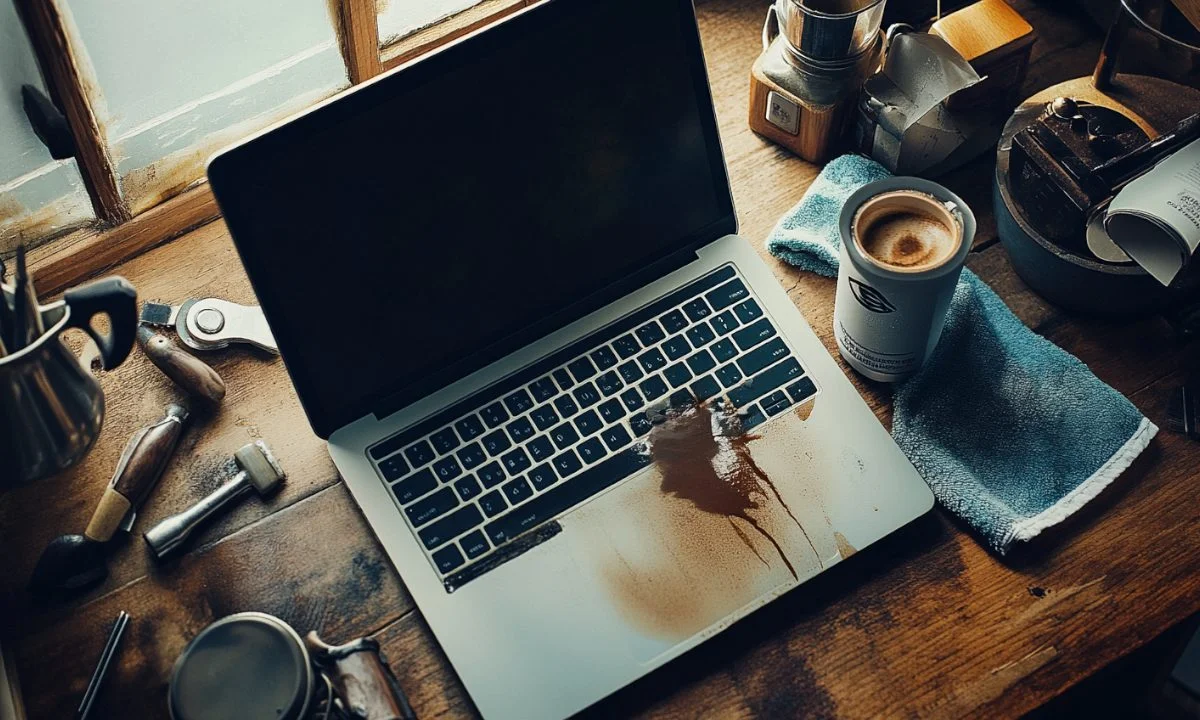 καφές στο laptop