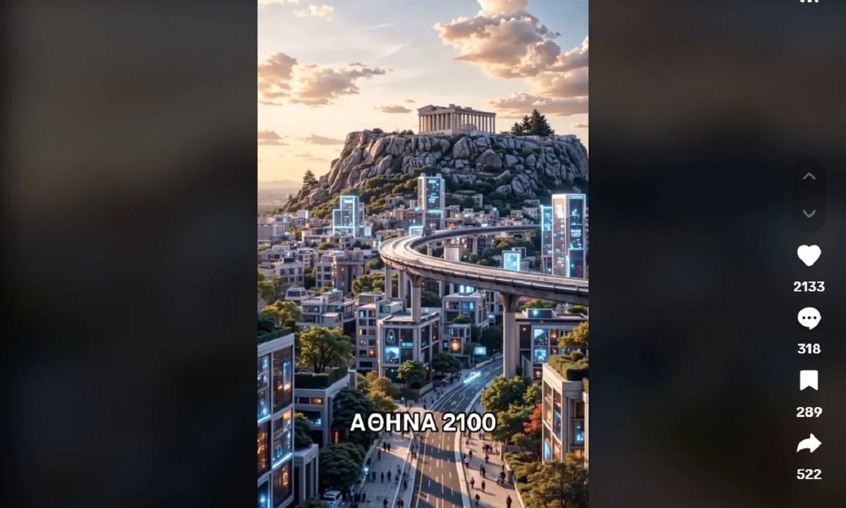 Βίντεο στο TikTok που έγινε Viral, μας δείχνει πώς θα είναι η Αθήνα το 2100. Αν ισχύει τότε θα είναι πράγματι μια πολύ εντυπωσιακή πόλη.
