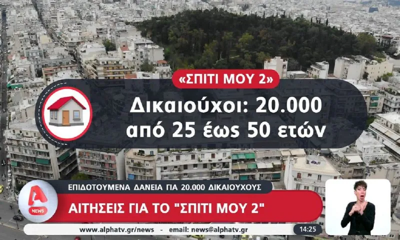 «Σπίτι μου 2»: Ξεκίνησαν οι αιτήσεις - 20.000 οι δικαιούχοι