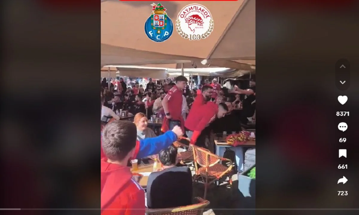 Ολυμπιακός: Εικόνες από τους οπαδούς του Ολυμπιακού στο Πόρτο πριν το παιχνίδι με τη ομώνυμη ομάδα για το Europa League.