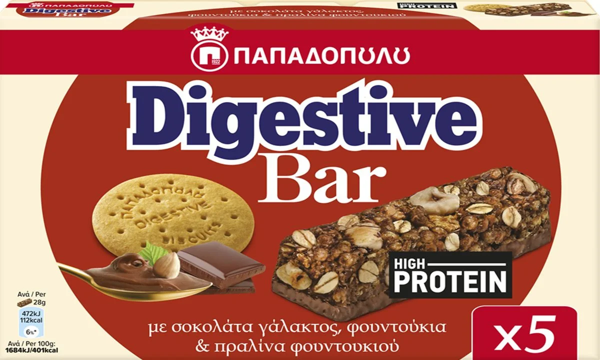 Digestive Bars Παπαδοπούλου: Απόλαυση με 20% Πρωτεΐνη!
