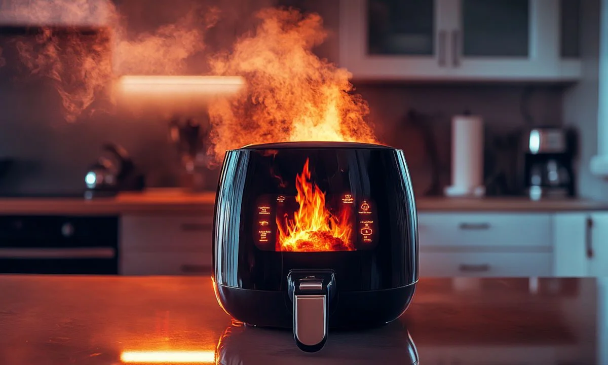 air fryer φωτιά