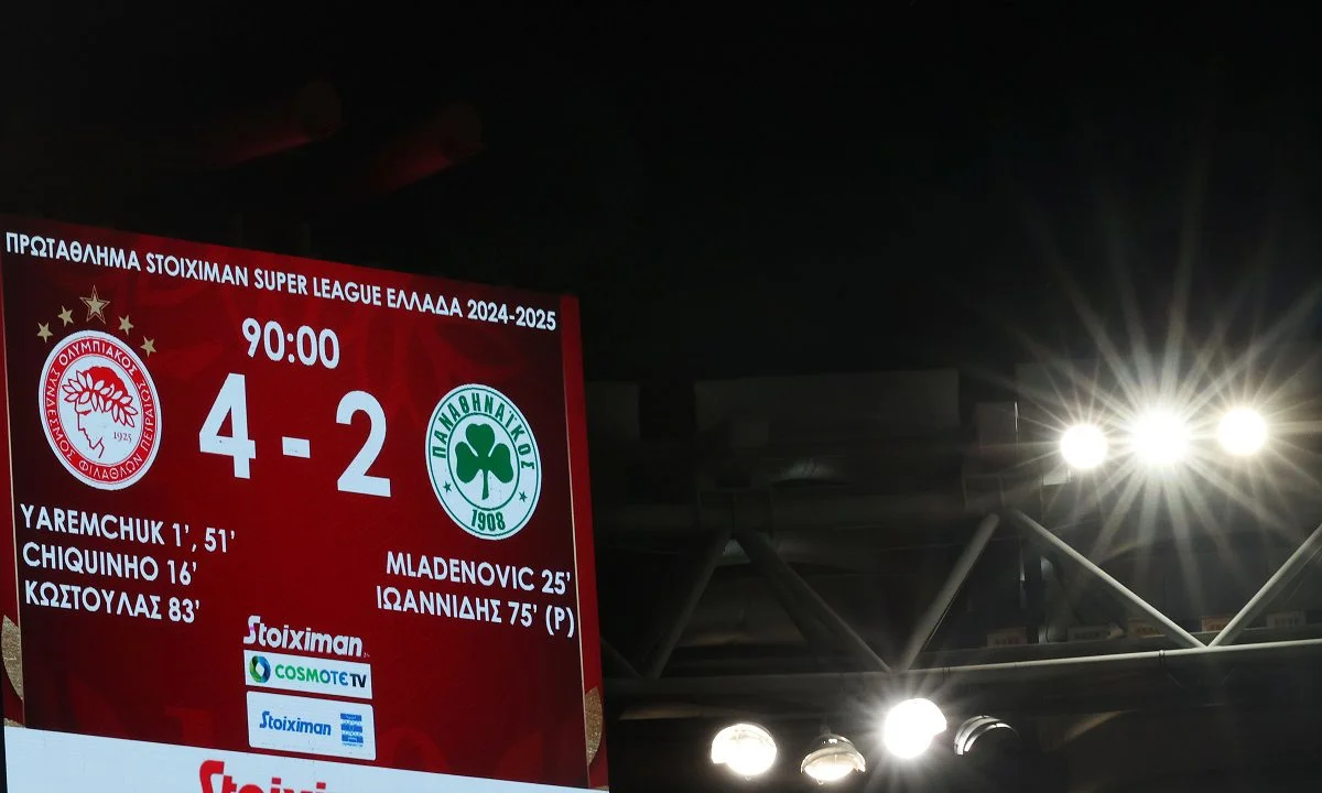 Ολυμπιακός - Παναθηναϊκός: 4-2 με τον σκληρό νόμο του Γιάρεμτσουκ και του Κωστούλα