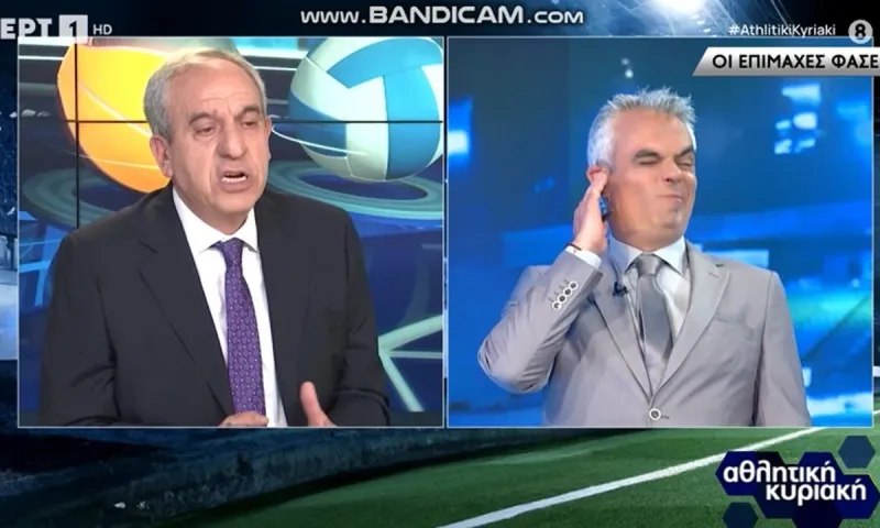 Ο Βαρούχας μίλαγε για τις επίμαχες φάσεις στο Ολυμπιακός - ΠΑΟΚ και ο παρουσιαστής έκανε γκριμάτσες (vid)